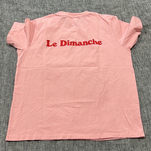 Sezane Pink Tee with Red Print - Picture 5 of 6